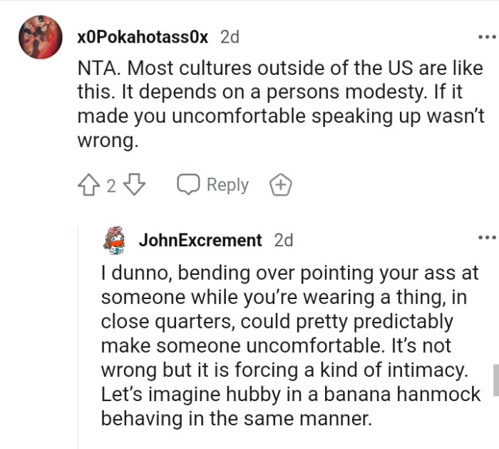 It all depends on the person's modesty