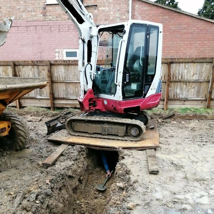 5. Bob Doesn’t Have an Operator's License, So He Hand Digs.