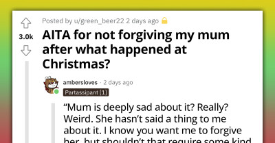 Man Refuses To Forgive His Mom For What She Did To Him During Christmas, Mom Regrets Her Actions But Never Admits It