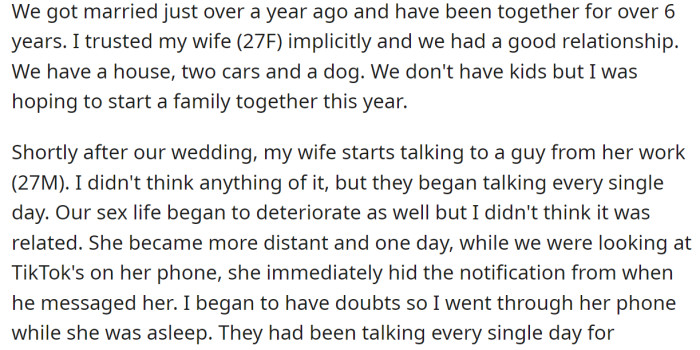 The OP explained how his suspicions began: