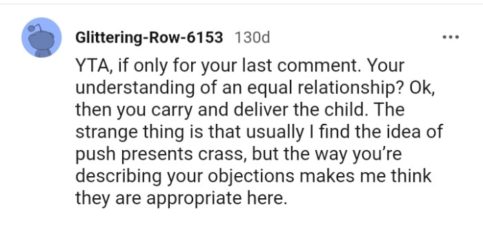 The OP's understanding of an equal relationship