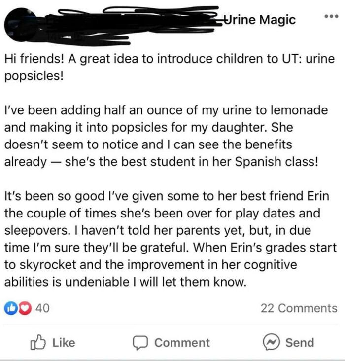 19. A great idea to introduce children to UT - no thanks