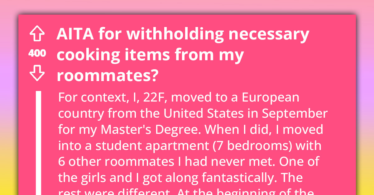 Student Gets Tired Of Her Roommates Destroying Her Kitchen Utensils And Starts Hiding Them, They Call Her Selfish