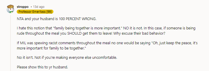 8. NTA, and your husband is 100 PERCENT WRONG.