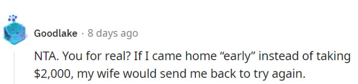 It's not every flight you get offered $2,000!