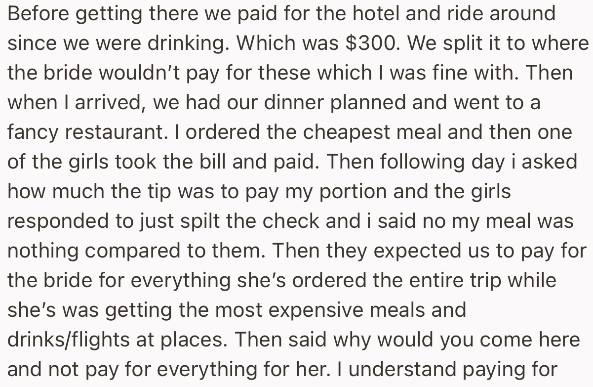 Not Long Into the Trip, the Girls Had an Argument Over Money, Especially Since OP Felt They Were Straying from Their Initial Agreement