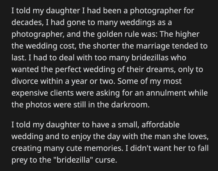 Their family is divided on what OP said. The sister who left said it was ridiculous to be asked to pay that much, while OP's brother said he would find a way to get the money if that's what the bride wanted.