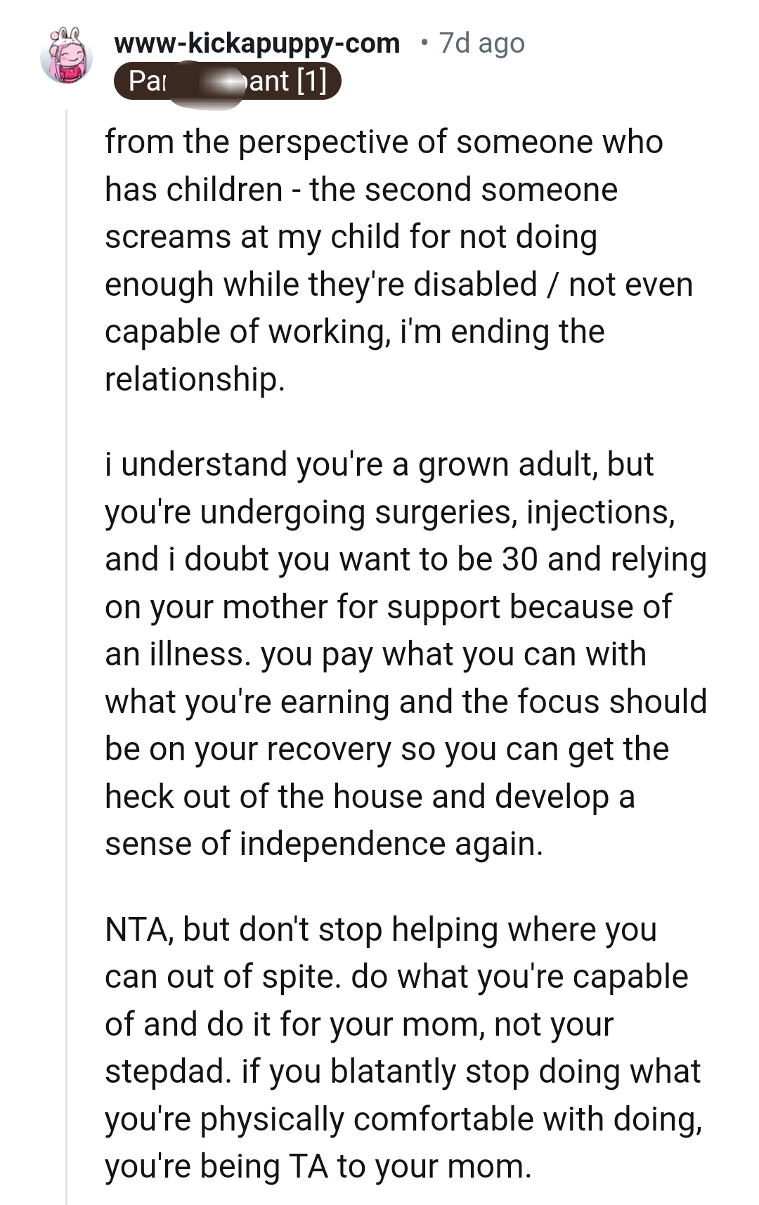 The OP's a grown adult