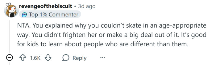 It's good for her to learn about people who are different.