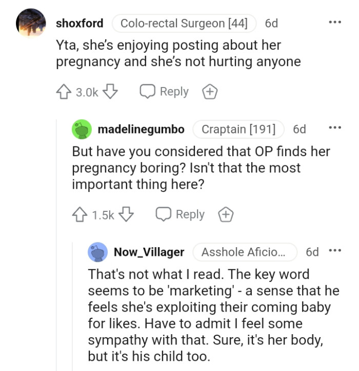 She's only enjoying posting about her pregnancy