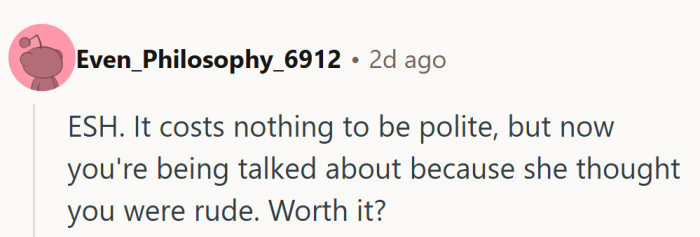 A single “thank you” might’ve cost nothing, but apparently silence had a whole rumor tax attached.