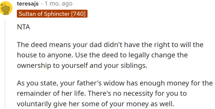 Due to the deed, it was already decided.