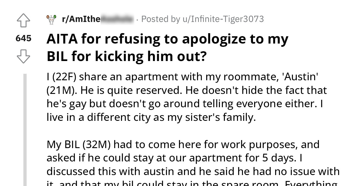 Redditor Kicks Out Her Brother-In-Law For Insulting Her Gay Roommate, Family Accuses Her Of Choosing A Stranger Over Them