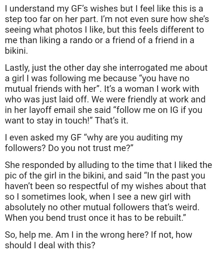 “In the Past, You Haven’t Been So Respectful of My Wishes About That, So I Sometimes Look