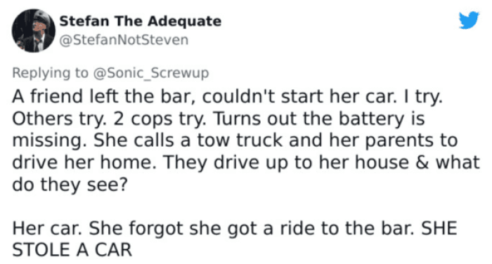 20. Someone Else's Car