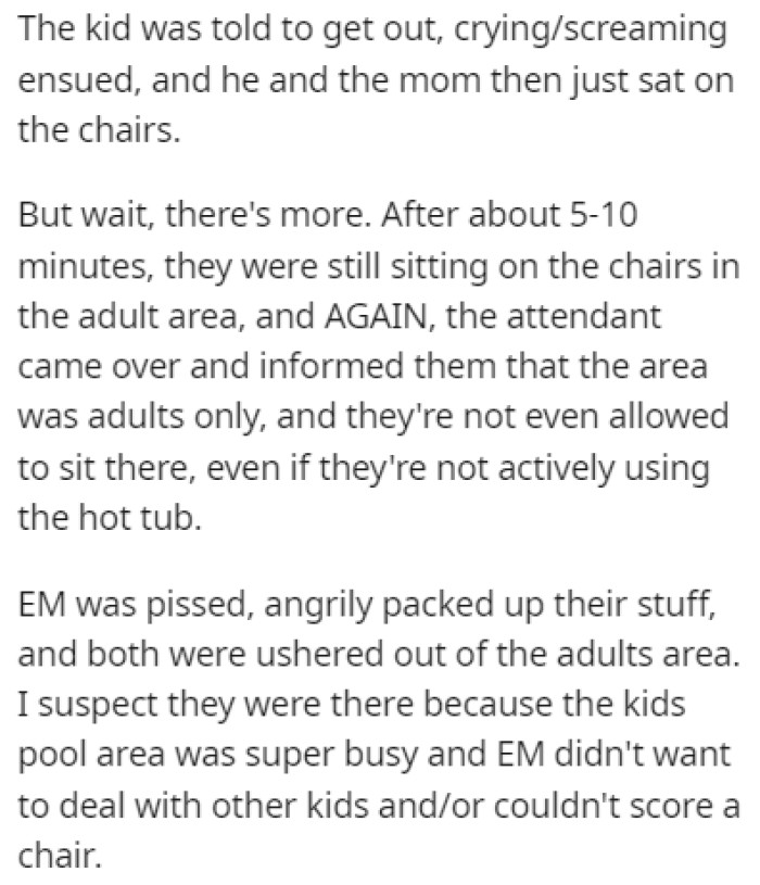 The EM tried venturing into the adult area once again, but the attendant wasn't letting it slip