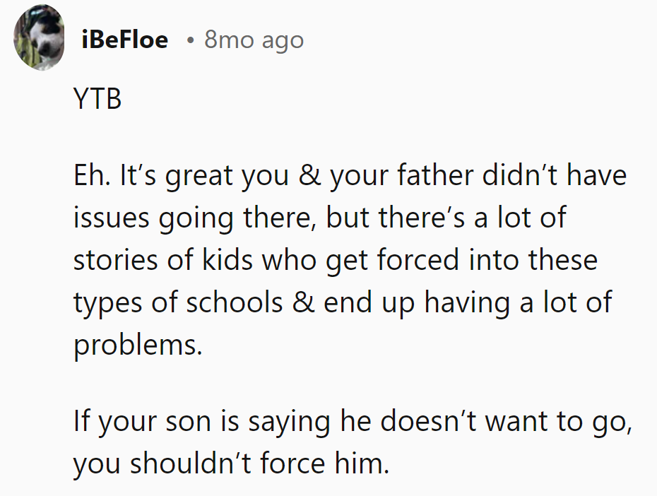 If he doesn't want to go, he doesn't—it's as simple as that!