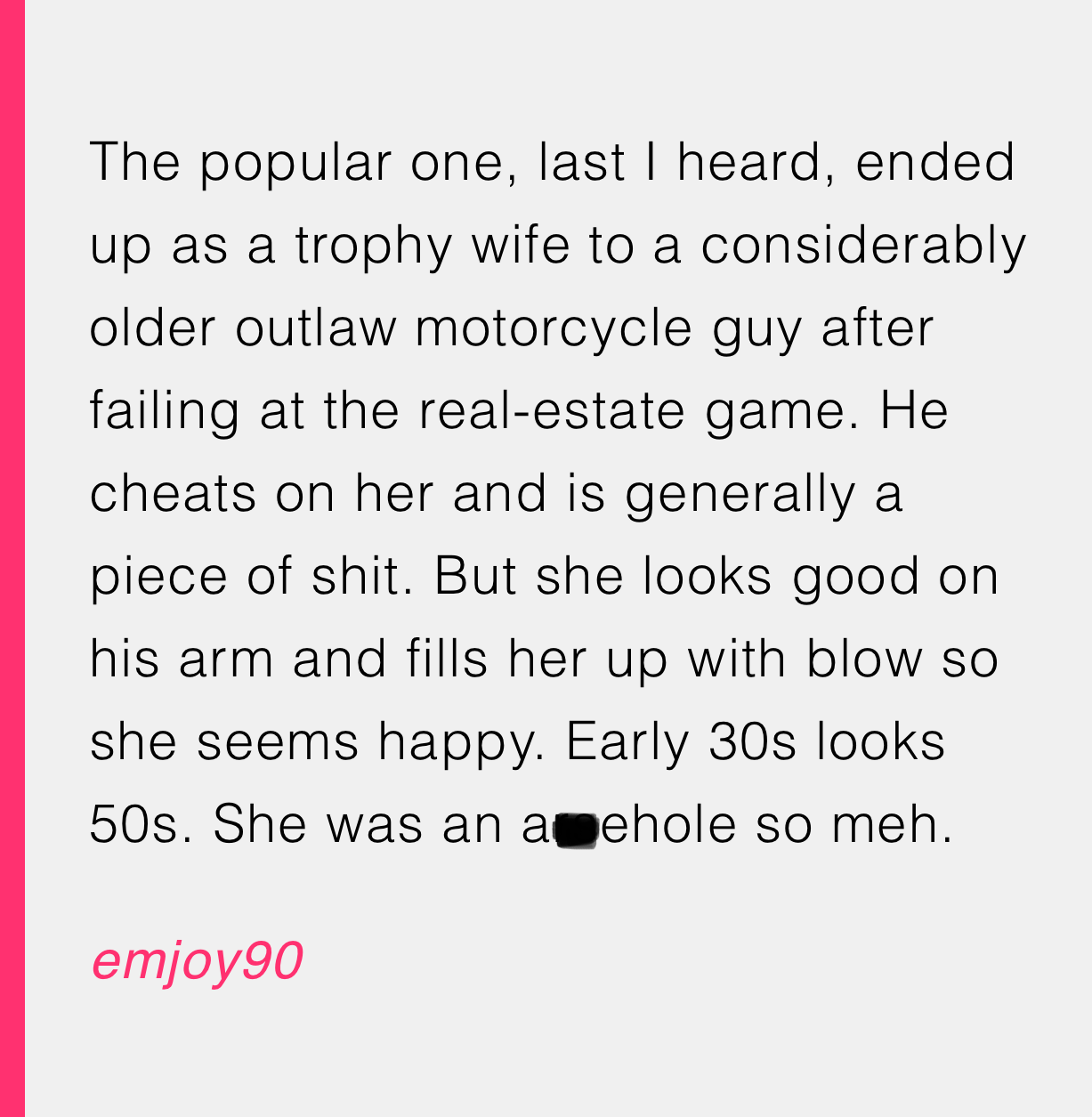 20. Now, that’s what you call a glittering cage of misery.