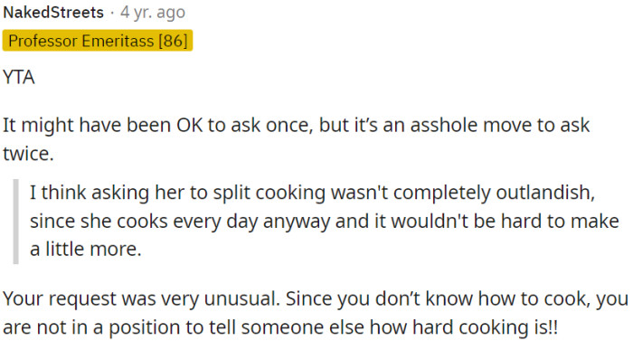 OP's request was unusual