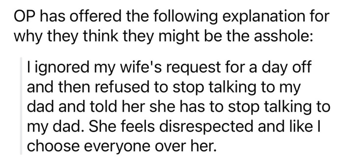 OP feels he might potentially be the a-hole for the following reason: