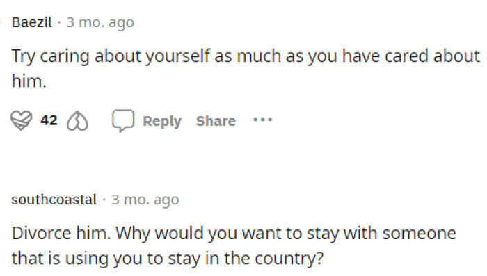 People were on OP's side and were being quite blunt about what they think she should do in this situation.