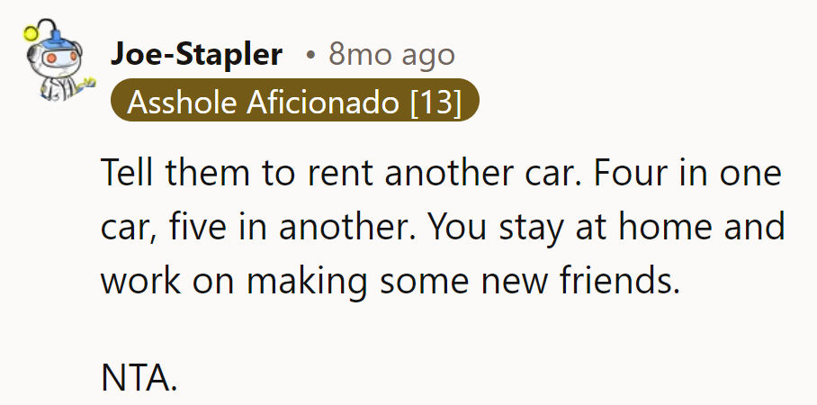 New car, new friends, problem solved. Home sweet home for the win!