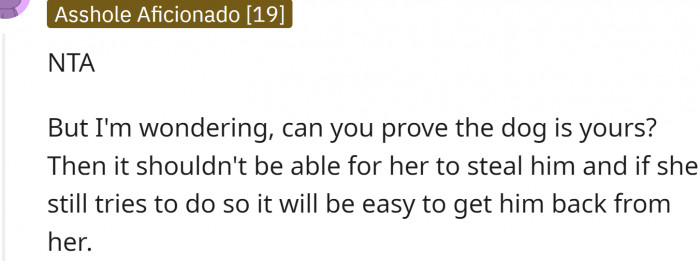 Can OP prove the dog is his?