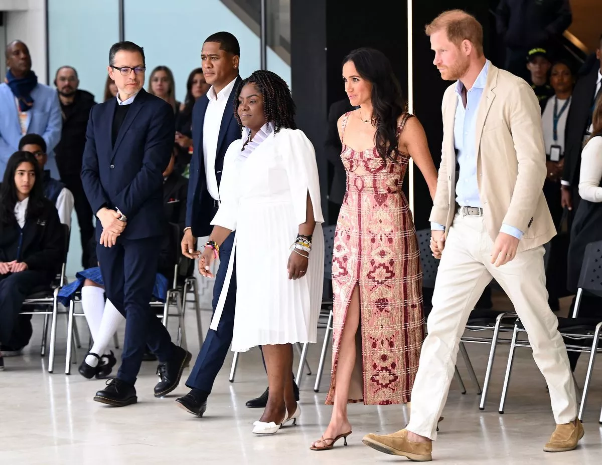 Harry and Meghan pictured with Vice-President Francia Márquez