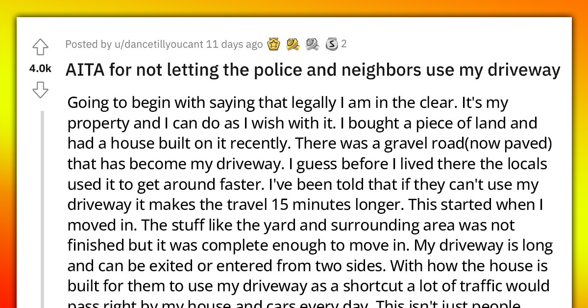 Redditor Puts Up Fence And Gate On His Driveway That The Whole Town Used As Shortcut, Gets Complaints From People And Police