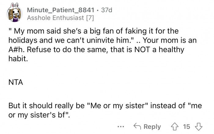 The mom is enabling quite an unhealthy habit.