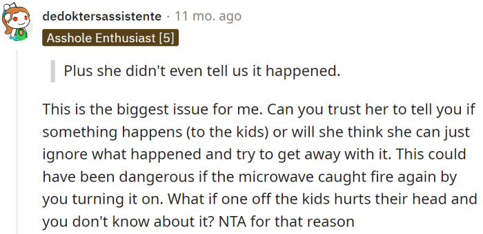 The OP can't trust her again