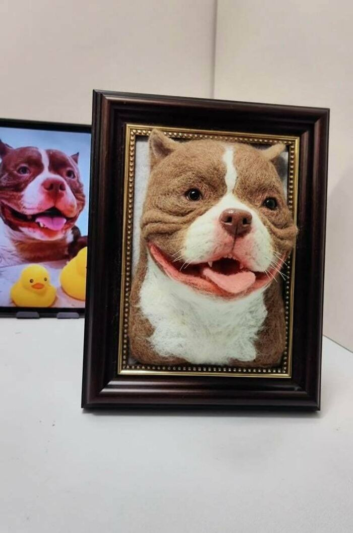 "I Tried To Capture That Big Goofy Grin In Wool"
