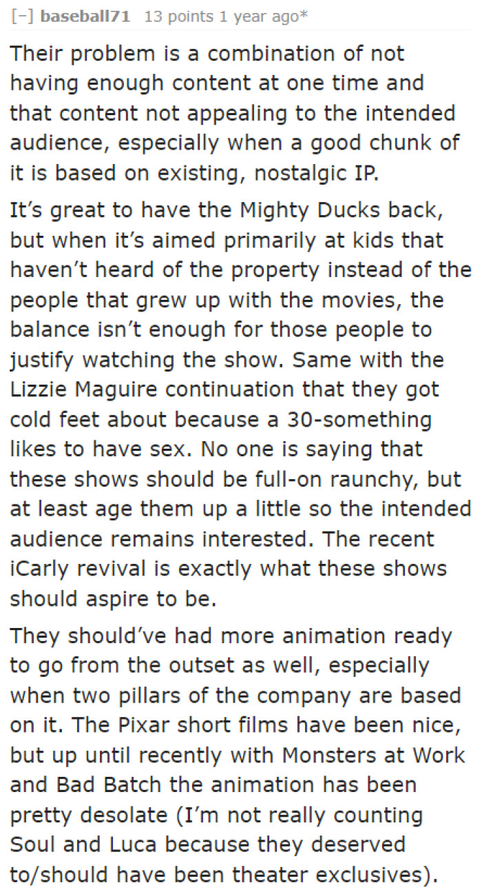 Disney+ is only feeding nostalgia, which can be a problem.