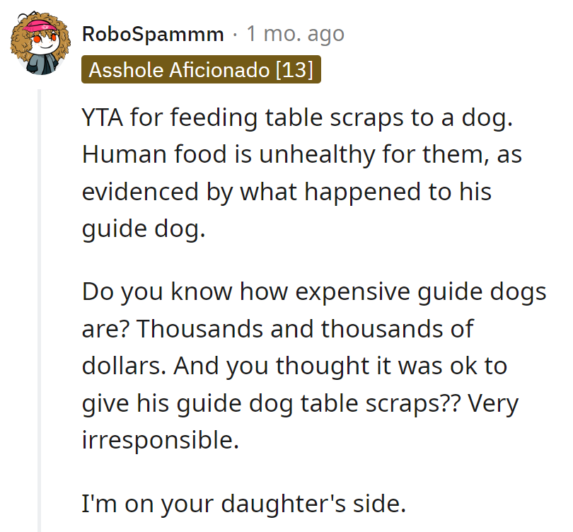 Well, at least the guide dog got a taste of luxury, even if it was a costly one!