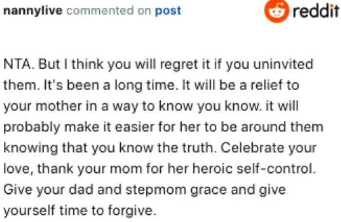 OP needs to allow the space to pardon and commemorate her love