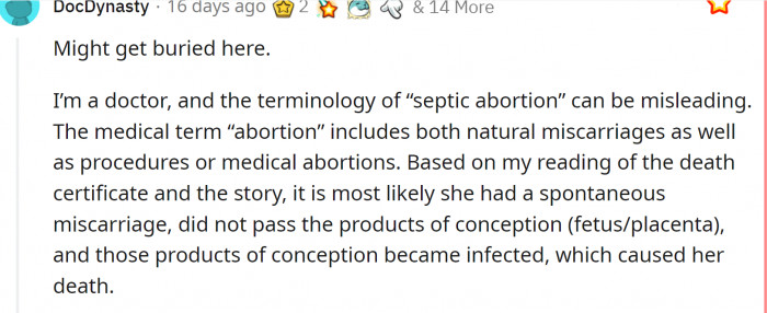 A doctor from the group quickly posted an explanation that might put OP's mind at ease (if that's even possible):