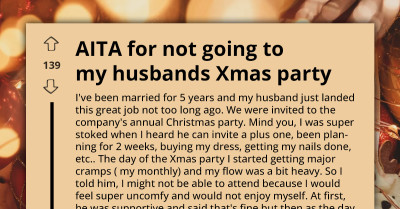 Man Gets Upset At Wife For Not Going To His Christmas Party Despite Her Reason
