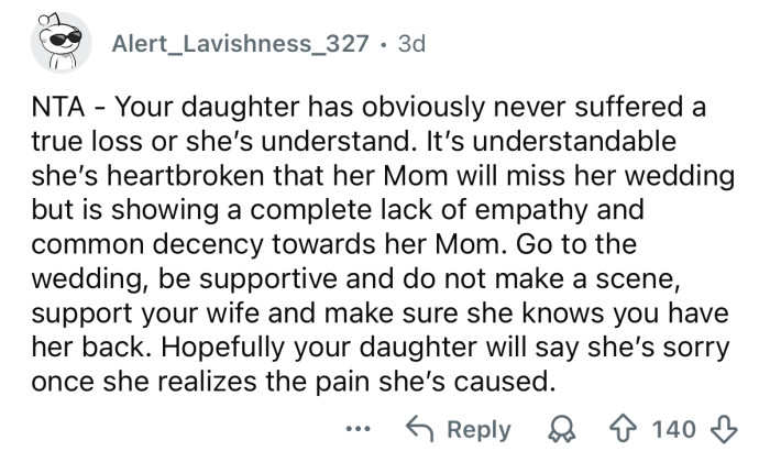Your daughter clearly doesn’t understand loss.
