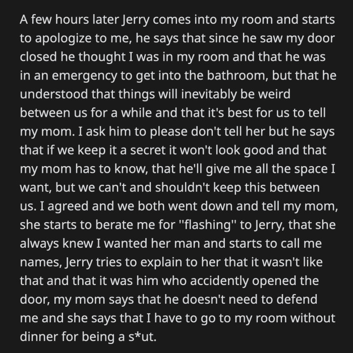 Her dad told her to pack her stuff, and he would come get her.