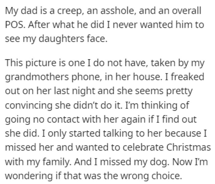 She stumbled upon a Facebook profile with her grandmother's name, but the profile picture was a photo of her daughter