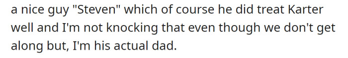 His wife's new husband treats their son well: