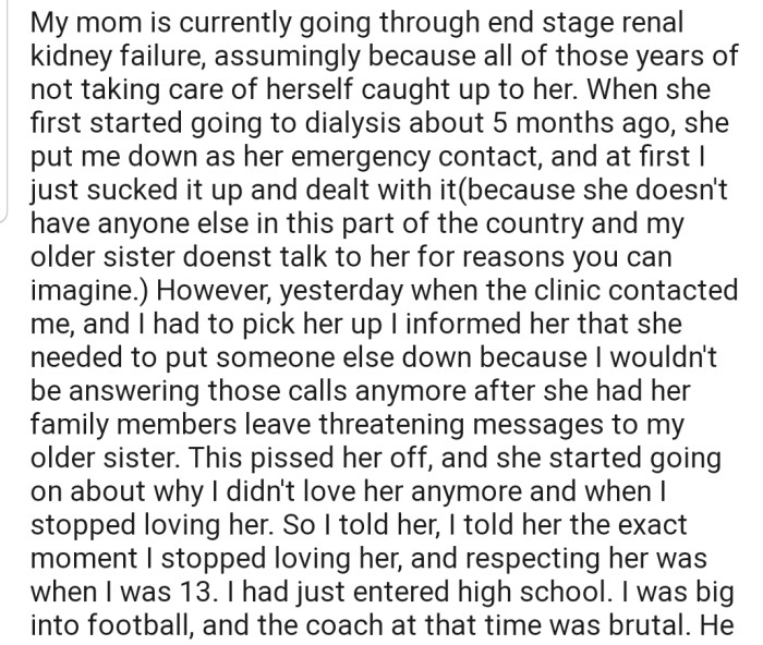 It Wasn't Long Before His Mother's Unhealthy Lifestyle Put Her in the Hospital