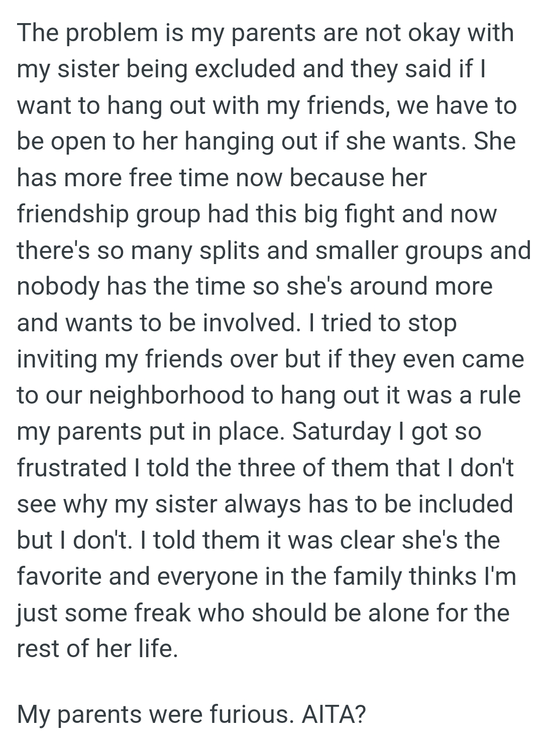 OP Doesn't See Why Her Sister Always Has to Be Included but She Doesn't