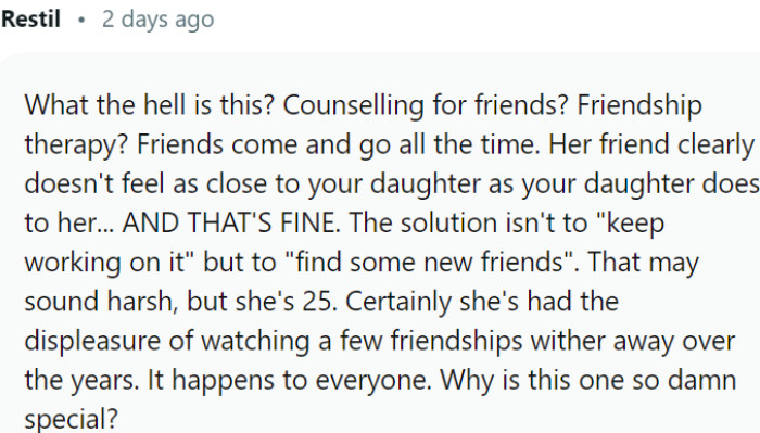 Letting friendships evolve naturally