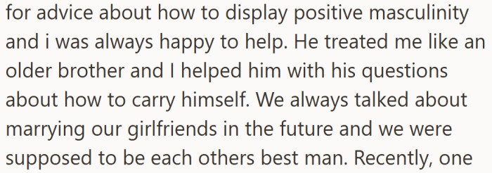From big talks about manhood to wedding-day promises, their bond felt unshakable.