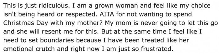 The OP is Frustrated by Her Mom's Reaction.