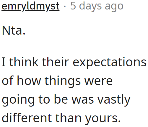 Both parties had completely different expectations.