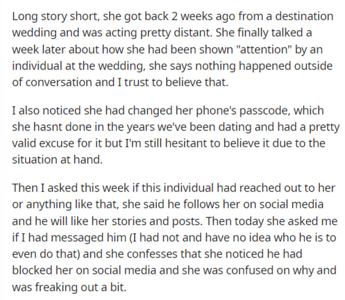 OP was quite swift in how he presented the situation, providing us with ample details without dragging them out.