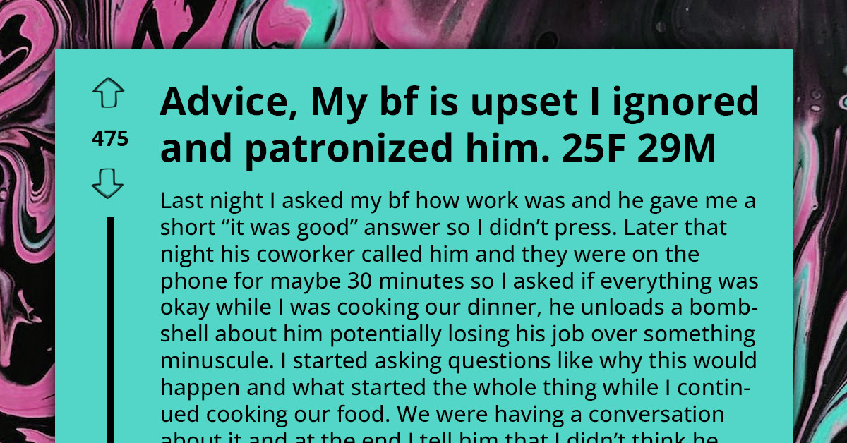 Girlfriend Confused After Comforting Attempt Leads To Accusations Of Ignoring And Patronizing From Boyfriend