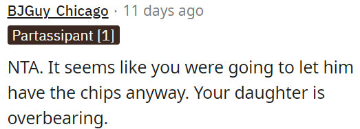 OP's daughter is too controlling.